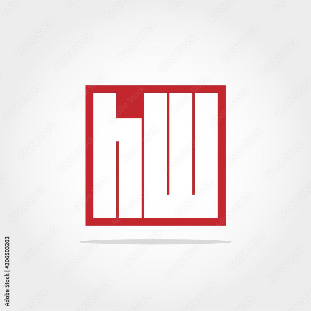 Initial Letter HW Logo Design
