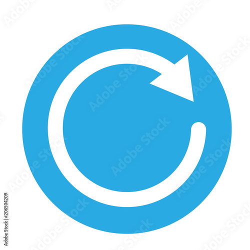 update icon on white background. flat style. refresh or repeat sign. reload symbol.