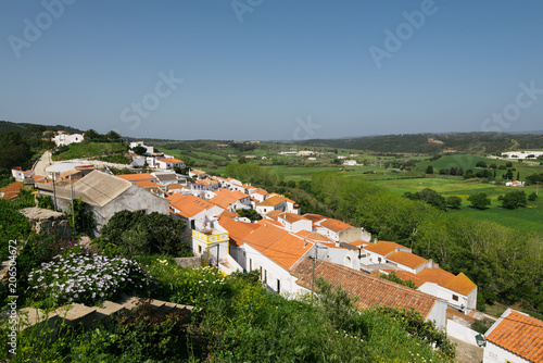 Panoramic view of Aljezur town. Aljezur is a small market town in Algarve, Portugal.