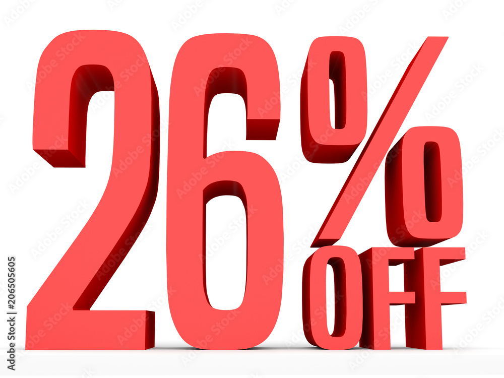 Twenty six percent off. Discount 26 %. Twenty six percent off. Discount 26 %.
