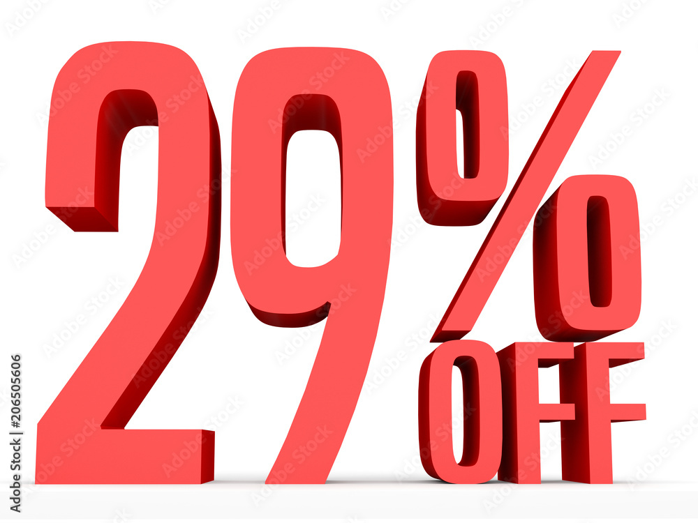 Twenty nine percent off. Discount 29 %. Twenty nine percent off. Discount 29 %.