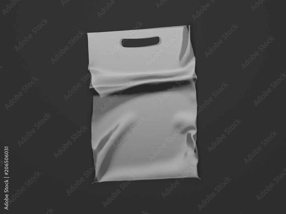 Plastic Bag Isolated On black Background, 3d rendering