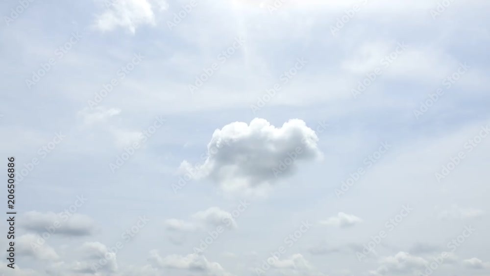 全体に雲は掛かっているが、明るい空。ゆったり。タイムラプス動画