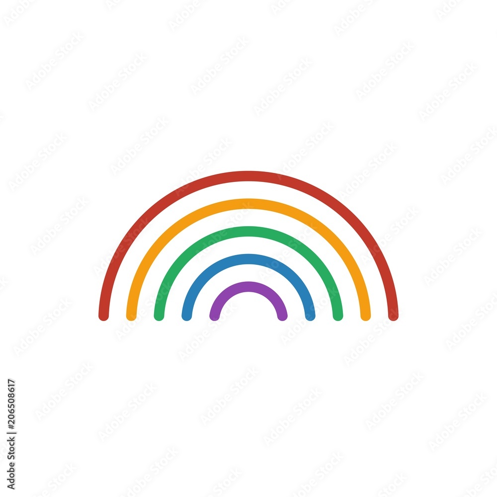 Fototapeta premium Rainbow color icon vector. Line weather symbol isolated. Trendy flat outline ui sign design. Thin linear graphic pictogram for web site, mobile application. Logo illustration. Eps10