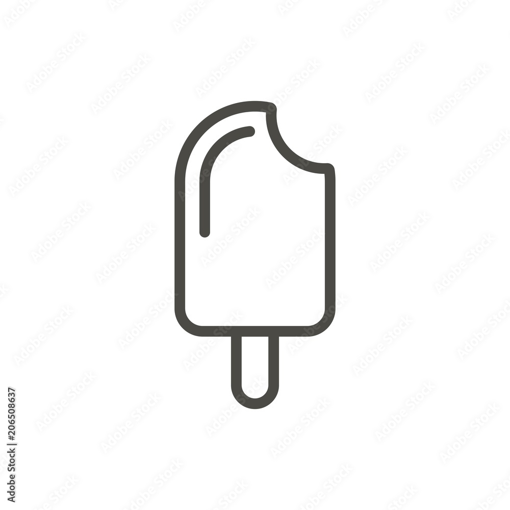 Ice cream icon vector. Line sweet food symbol isolated. Trendy flat outline ui sign design. Thin linear icecream graphic pictogram for web site, mobile app. Logo illustration. Eps10 Ice cream icon vector. Line sweet food symbol isolated. Trendy flat outline ui sign design. Thin linear icecream graphic pictogram for web site, mobile app. Logo illustration. Eps10