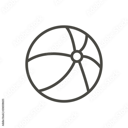Beach ball icon vector. Line volleyball symbol isolated. Trendy flat outline ui sign design. Thin linear summer game graphic pictogram for web site  mobile app. Logo illustration. Eps10