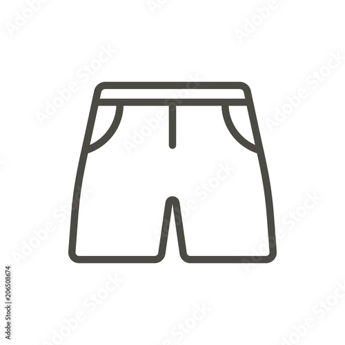 Shorts icon vector. Line summer clothes symbol isolated. Trendy flat outline ui sign design. Thin linear graphic pictogram for web site, mobile app. Logo illustration. Eps10 © ihorsw