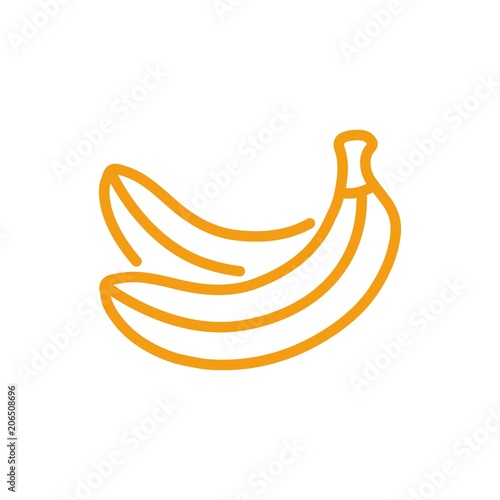 Yellow banana icon vector. Line color fruit symbol isolated. Trendy flat outline ui sign design. Thin linear banana graphic pictogram for web site, mobile app. Logo illustration. Eps10