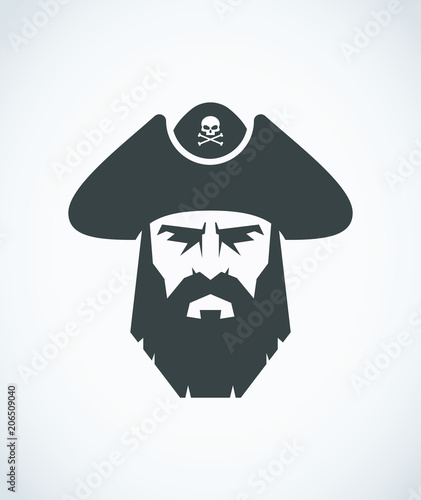 Bearded pirate head