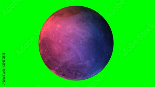 Pianeta in rotazione su schermo chroma key