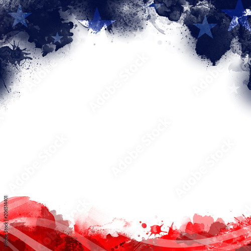 Fotografie, Obraz A header footer illustration of United States Patriotic background in flag color