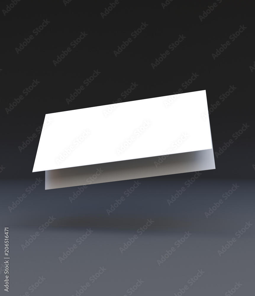 DL Bi-fold leaflet mockup, DL brochure, DL flyer, 3D rendering DL Bi-fold leaflet mockup, DL brochure, DL flyer, 3D rendering