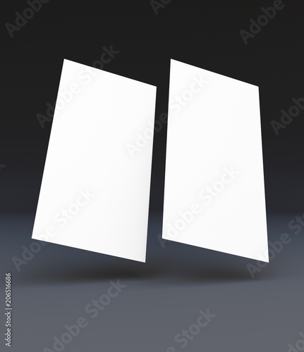 DL Flyer, leaflet, mockup, 3D rendering