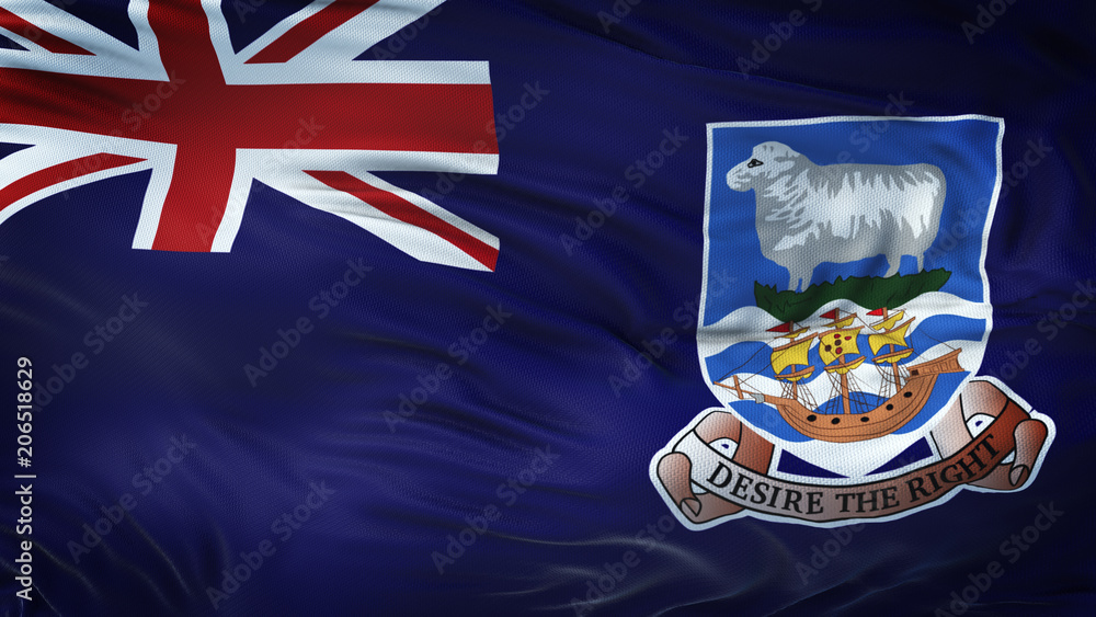 Fototapeta premium FALKLAND ISLANDS Realistic Waving Flag Background