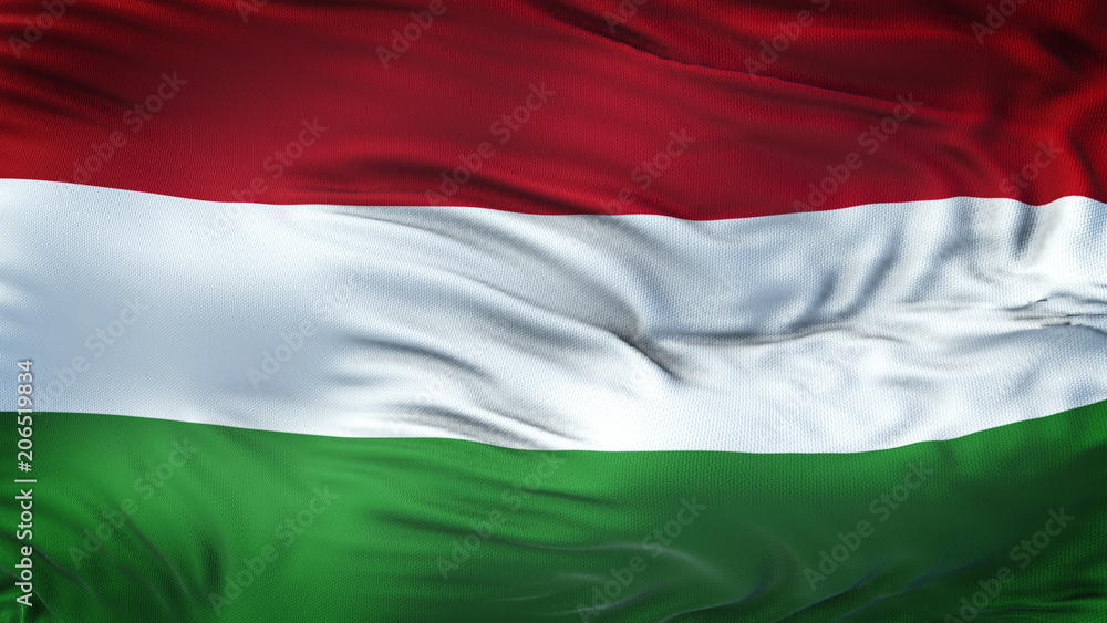 HUNGARY  Realistic Waving Flag Background