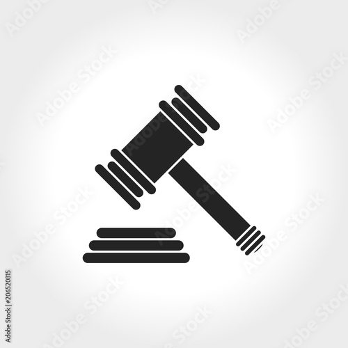 judge and court gavel icon,flat design,vector illustration
