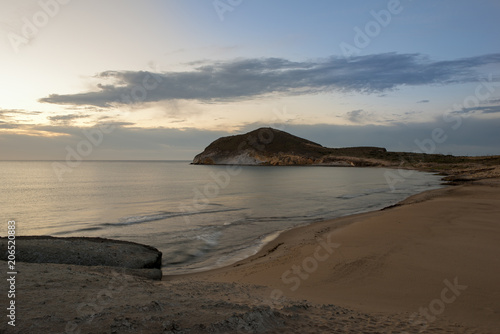 Sunrise on the beach of the Genoveses of Cabo de Gata