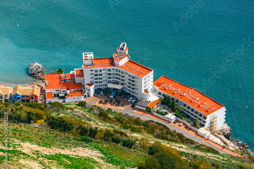 View over Gibraltar city and sea port  from the top of the rock
