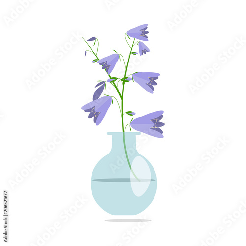 Beautiful flowers bouquet in glass vase
