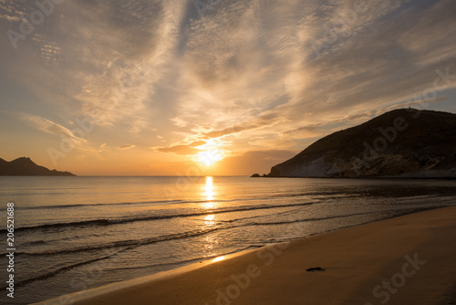 Sunrise on the beach of the Genoveses of Cabo de Gata