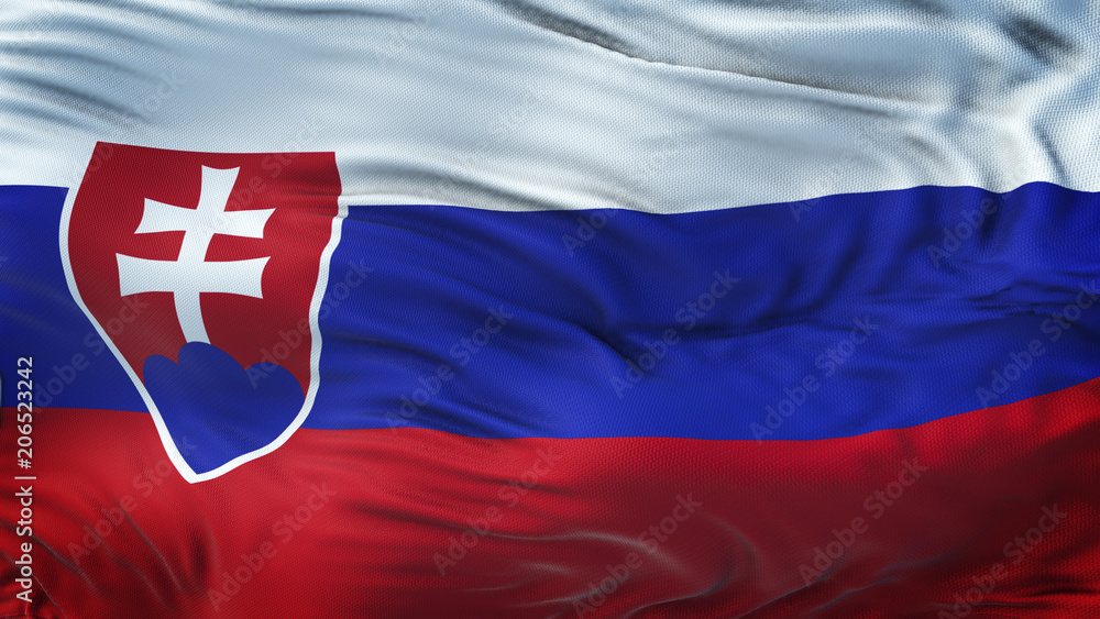 SLOVAKIA Realistic Waving Flag Background 