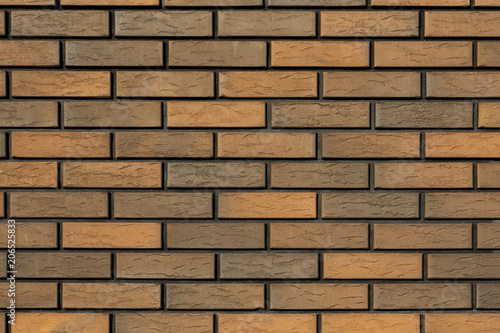 Brick wall, bricks of different colors