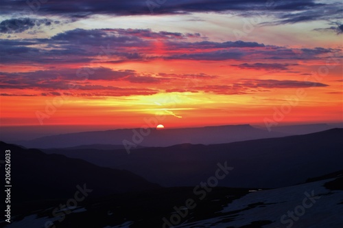 Sunrise near the mount Djentu(2850m), Caucasus. © Nikita