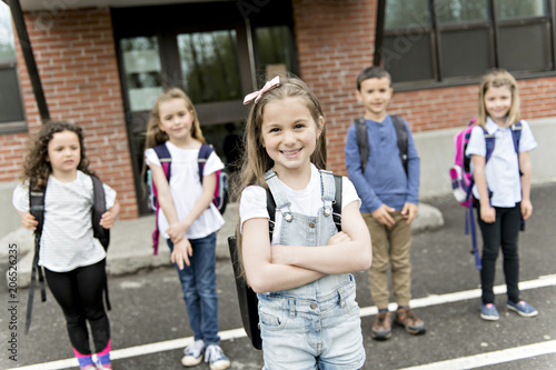 A Group of students outside at school standing together