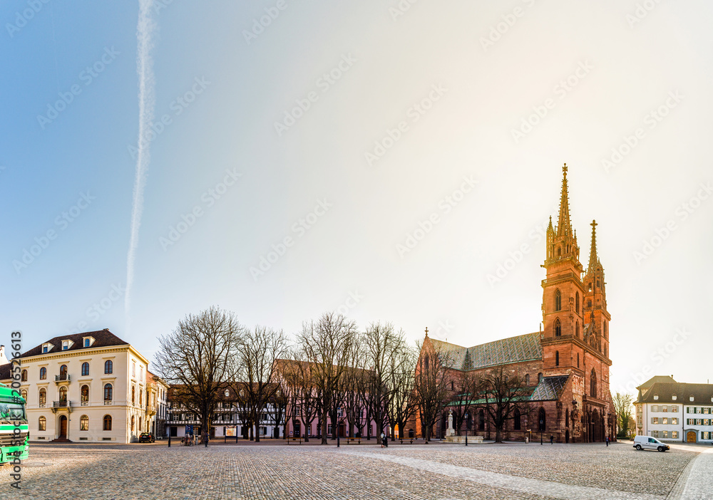 Obraz premium Basler Münster; Stadt Basel, Schweiz