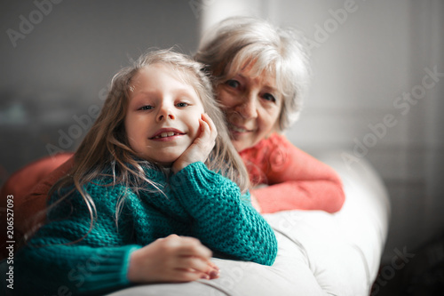 Obraz na plátne Happy moments with grandma