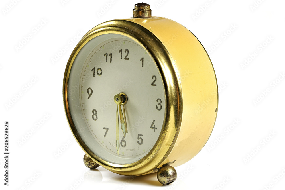 vintage alarm clock ringing at 5:30 isolated on white background Stock-Foto  | Adobe Stock