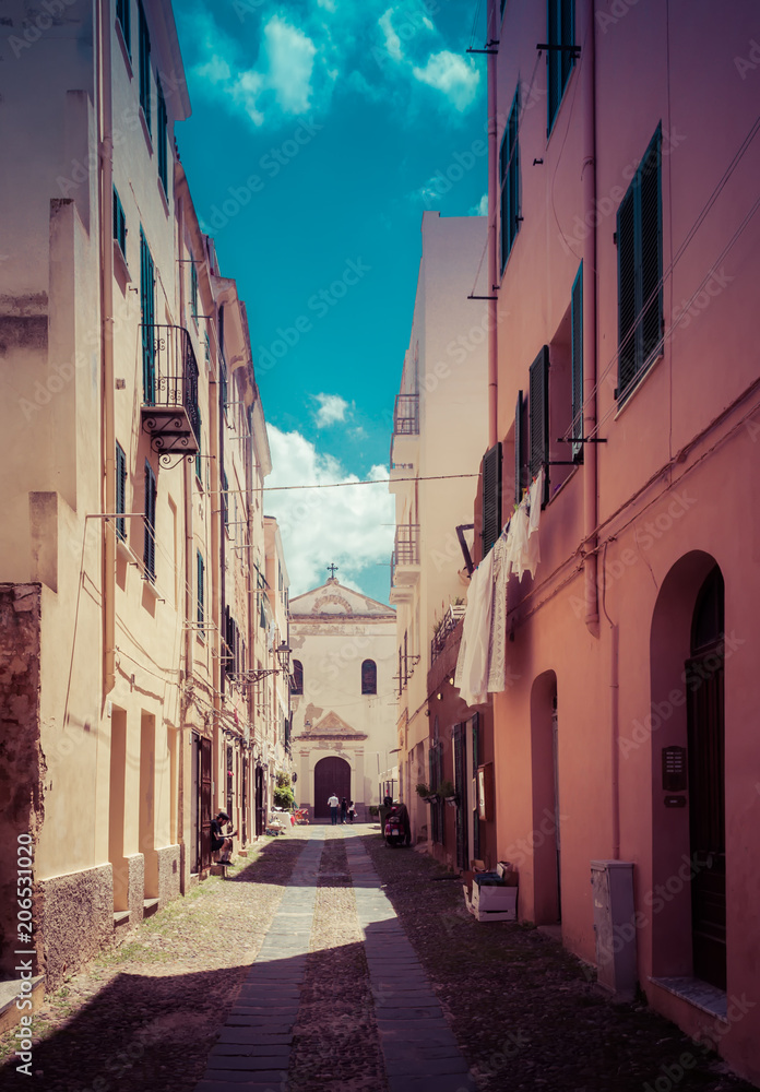 the beautiful alley of Alghero old city