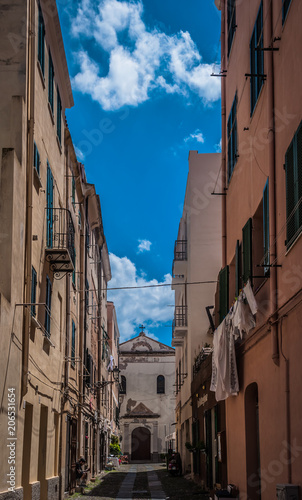 the beautiful alley of Alghero old city © replica73