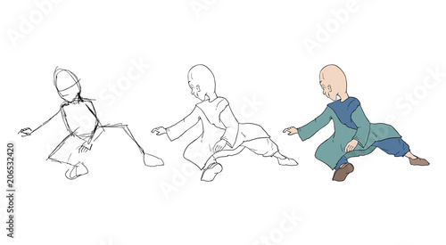 old man sitting sketch