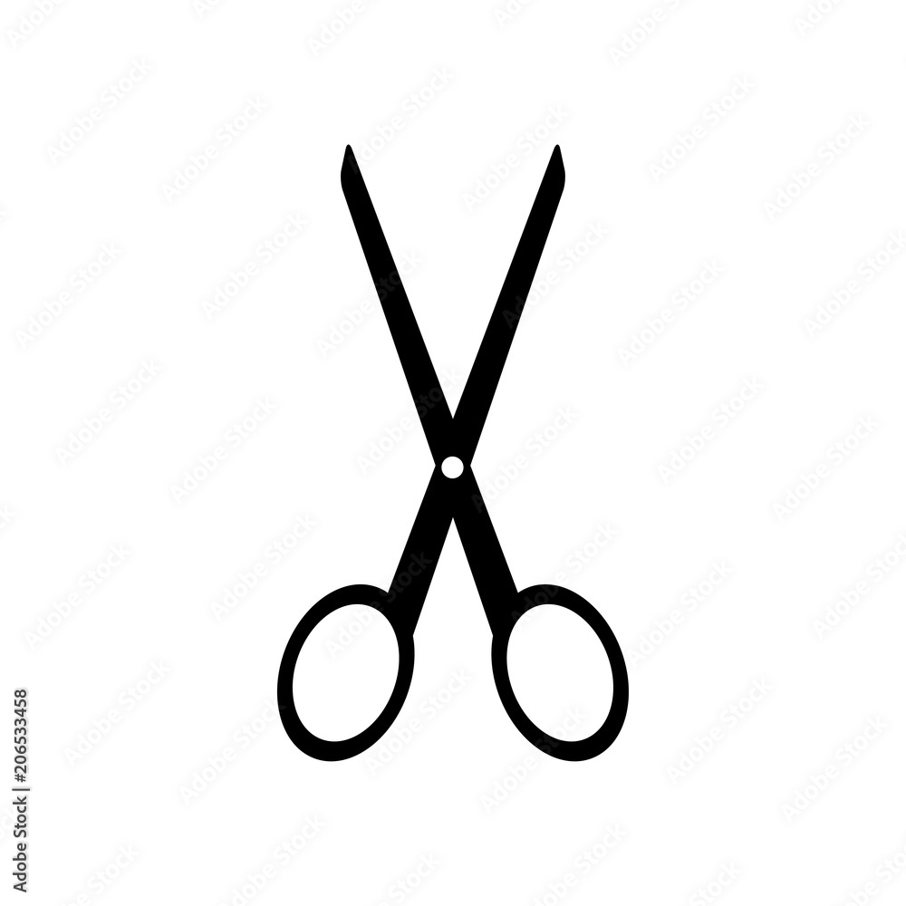 Scissors black vector icon Scissors black vector icon