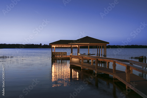 Wooden Boat Dock at Twilight  © Michael