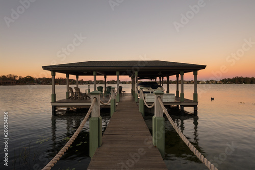 Lakeside Dock at Sunrise