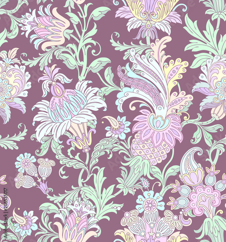 Seamless pattern with floral ornament