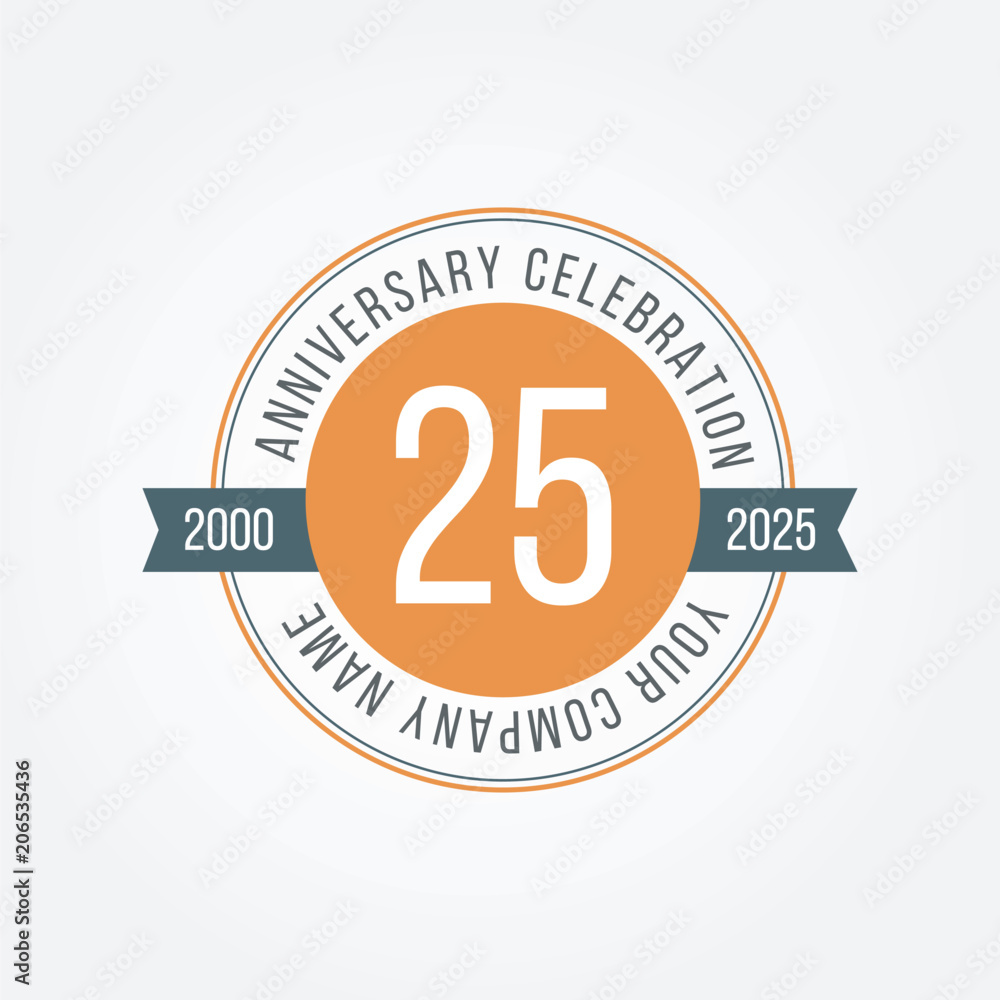 Fototapeta premium 25 Anniversary Celebration Vector Template Design Illustration