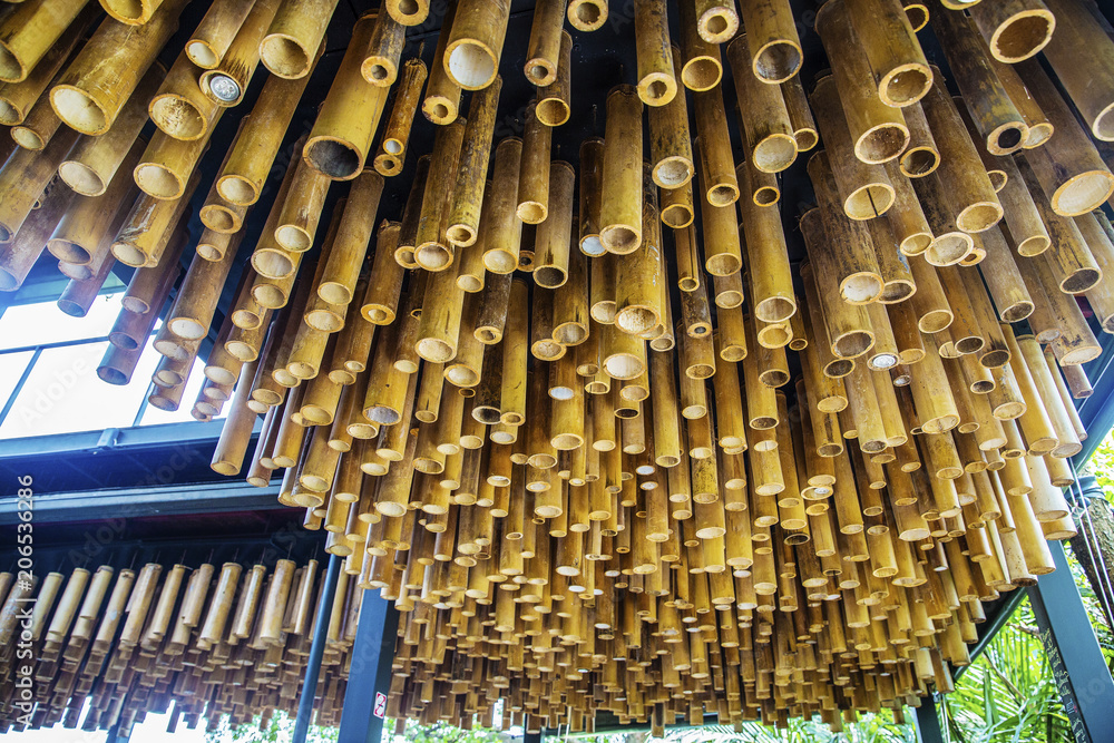 Hanging bamboo ceiling decor Stock-Foto | Adobe Stock