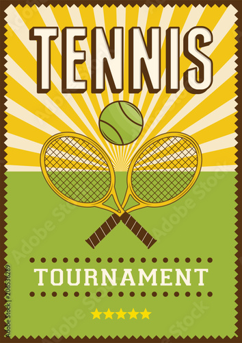 Tennis Sport Retro Pop Art Poster Signage