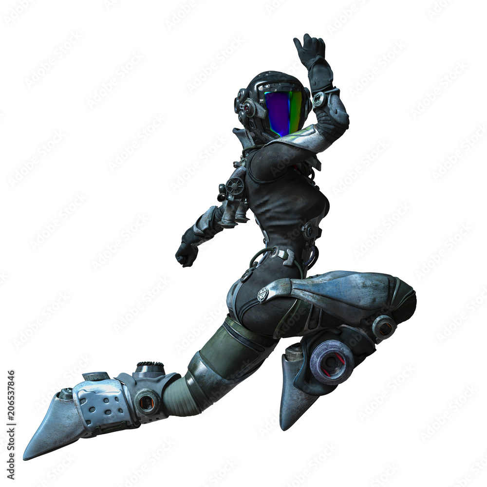 apocalyptic astronaut girl exploring arround apocalyptic astronaut girl exploring arround