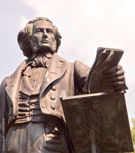 Cuadro en lienzo Skulptur von Felix Mendelssohn Bartholdy in Düsseldorf
