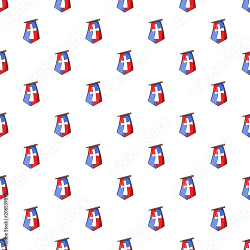 Flag of crusaders pattern. Cartoon illustration of flag of crusaders vector pattern for web