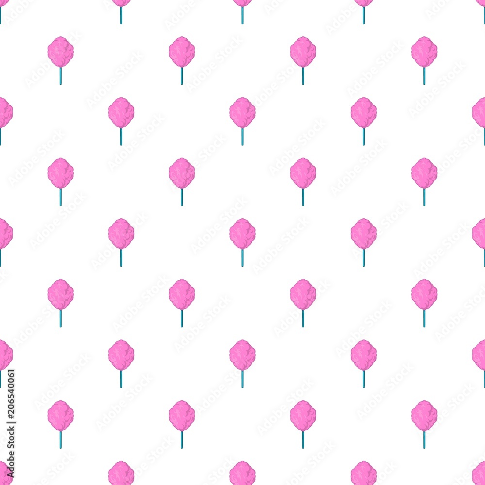 Cotton candy pattern. Cartoon illustration of cotton candy vector pattern for web