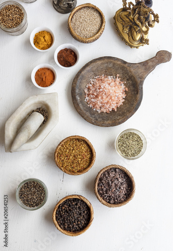 A variety of healthy and flavourful spices for cooking and healing in Ayurverda 