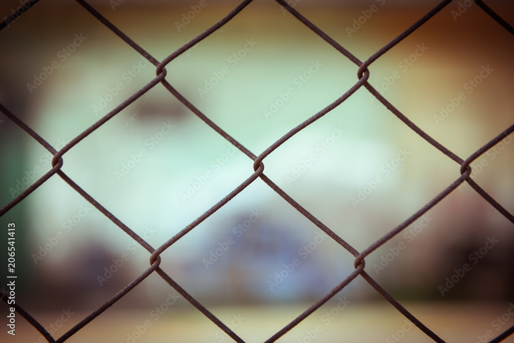 Outside rusty wire fence closeup Outside rusty wire fence closeup