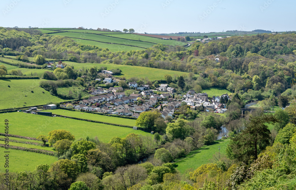 Aerial view of Taddiport near Torrington in Devon