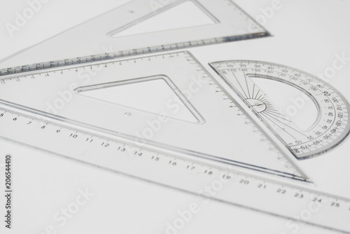 Wallpaper Mural Set of multiple plastic rulers and the protractor Torontodigital.ca