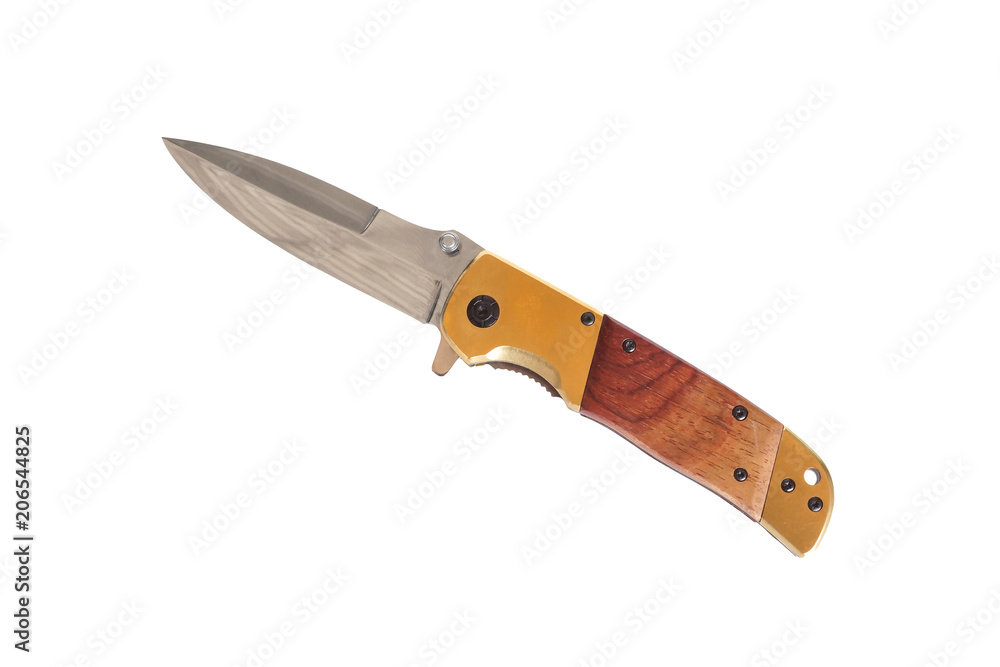 Folding pocket knife isolated on white Folding pocket knife isolated on white
